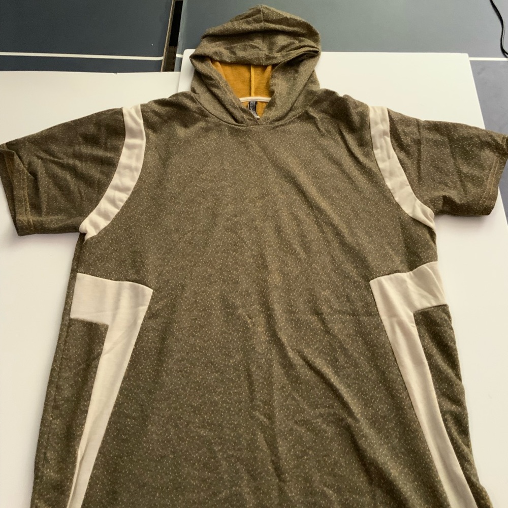 Tan Short Sleeve Hoodie